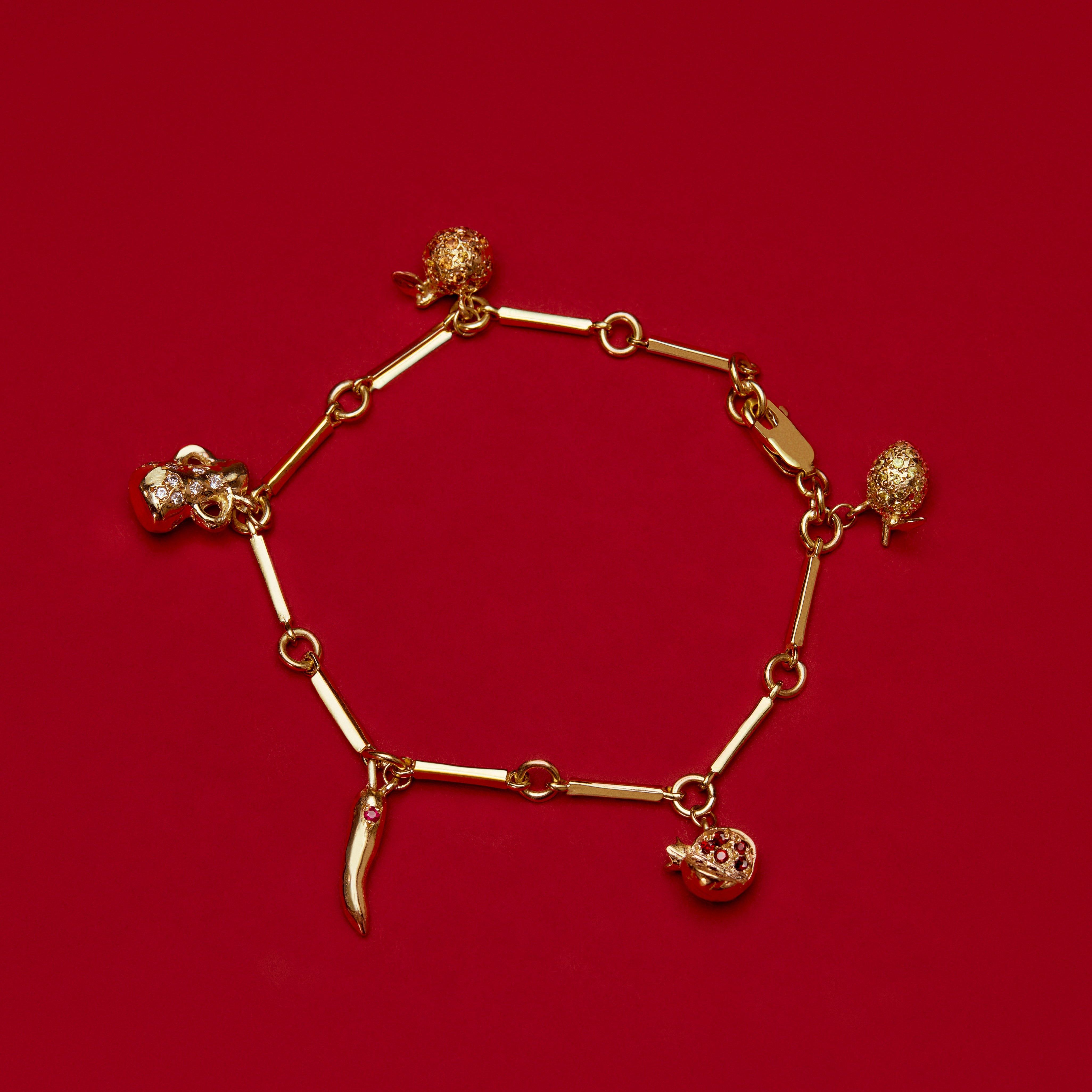 solid gold charm bracelet