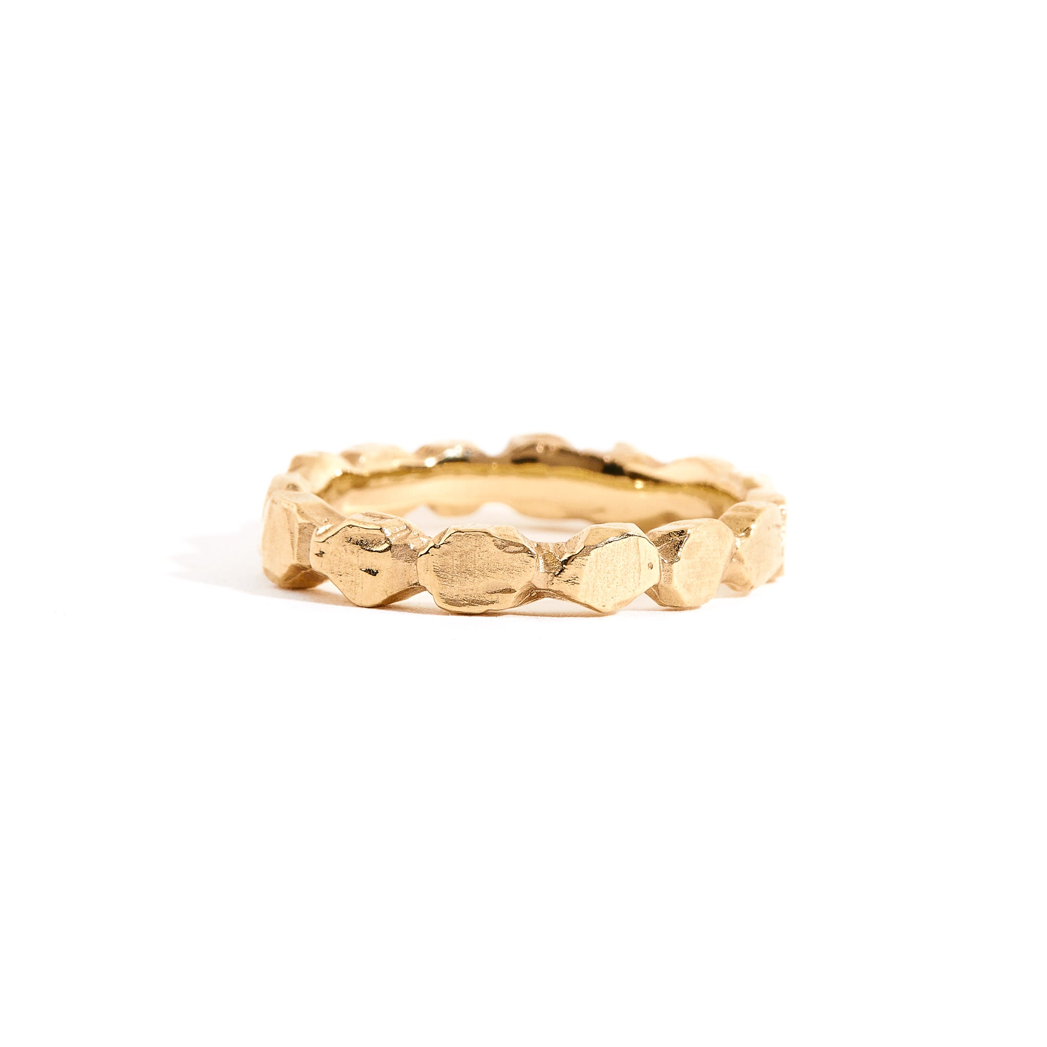 Handcrafted 9 carat yellow gold asteroid ring. 