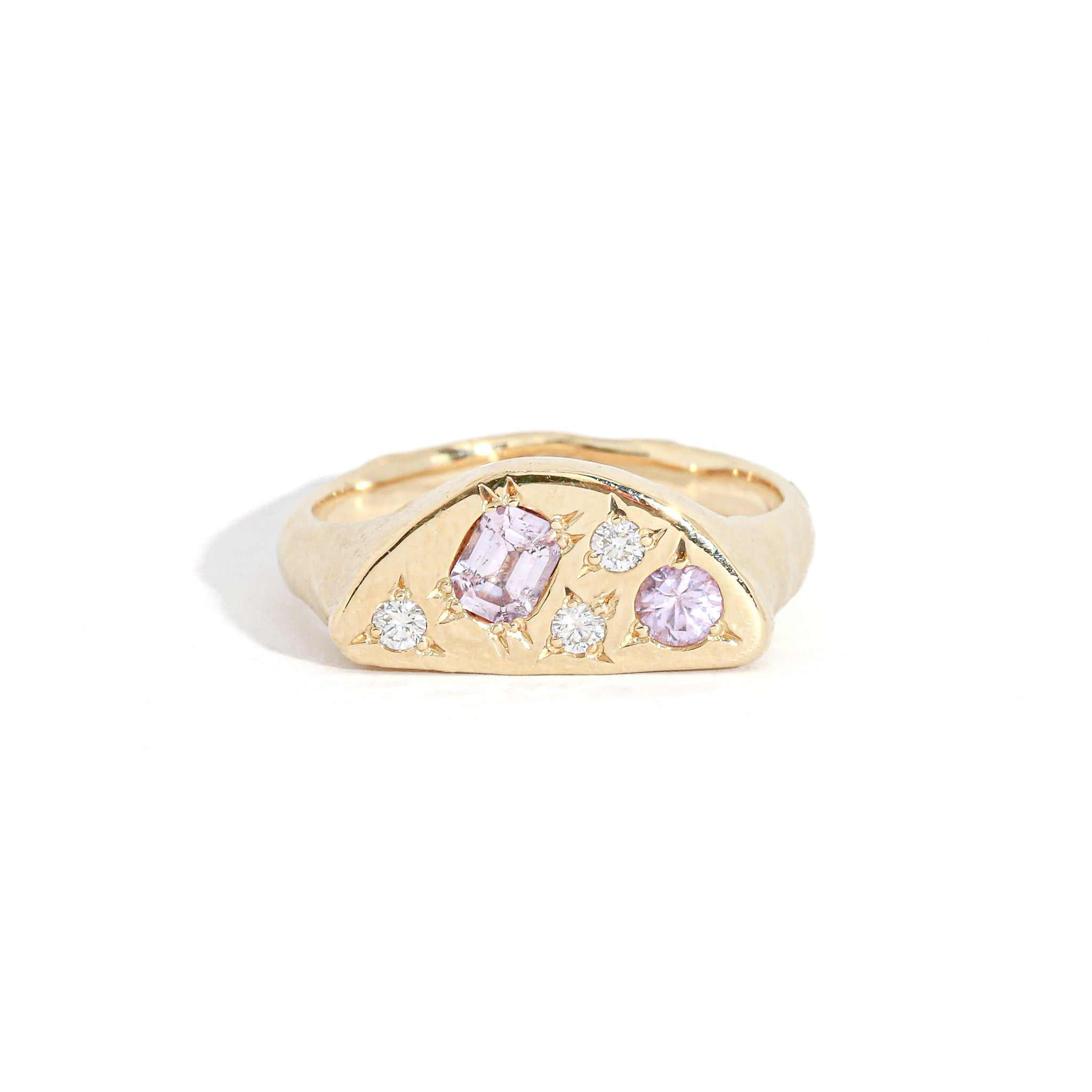 Crescent Pink Sapphire Signet