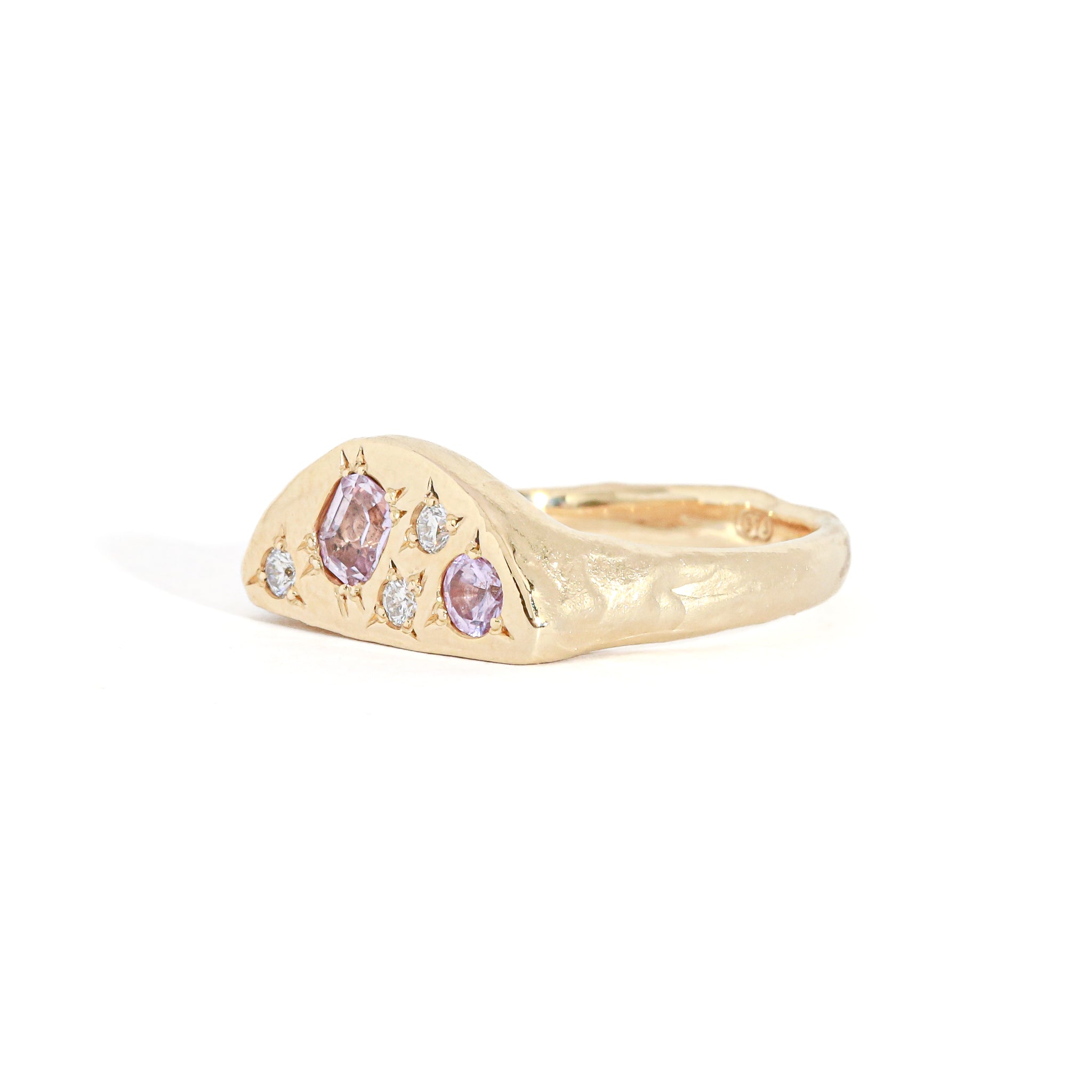 Crescent Pink Sapphire Signet