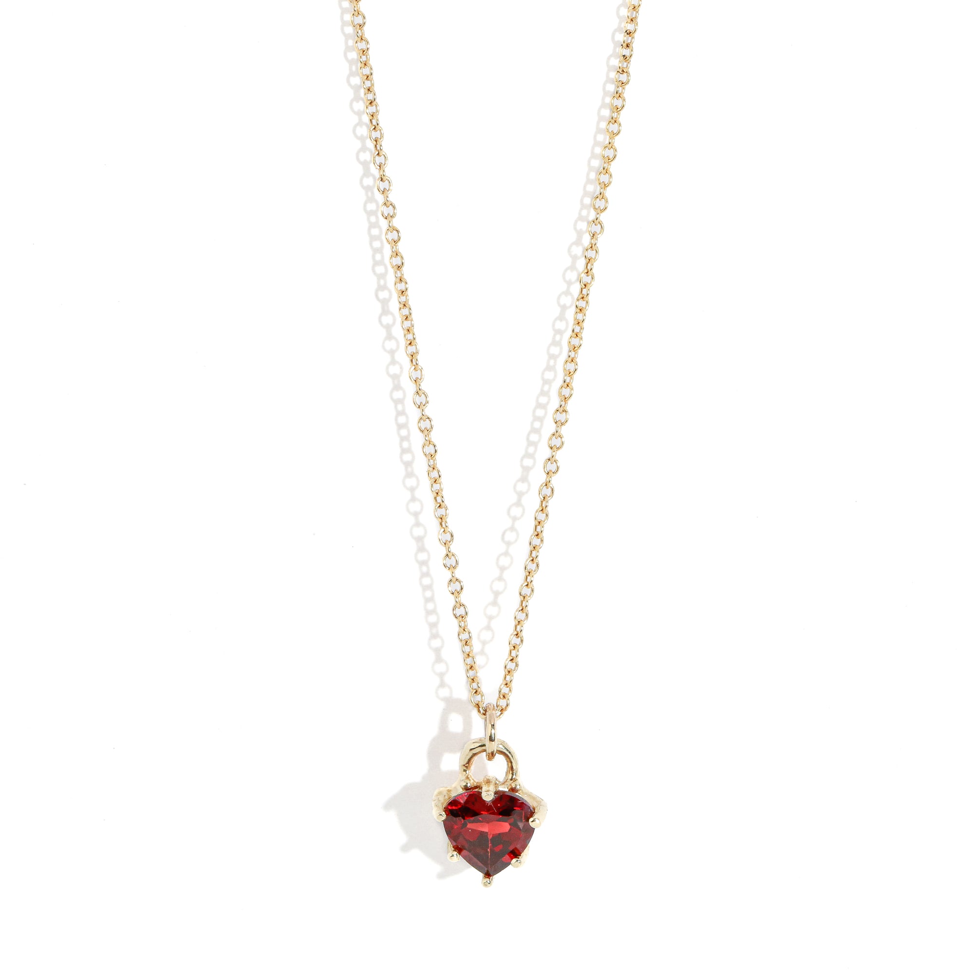 Mini Hold My Heart Pendant - Garnet