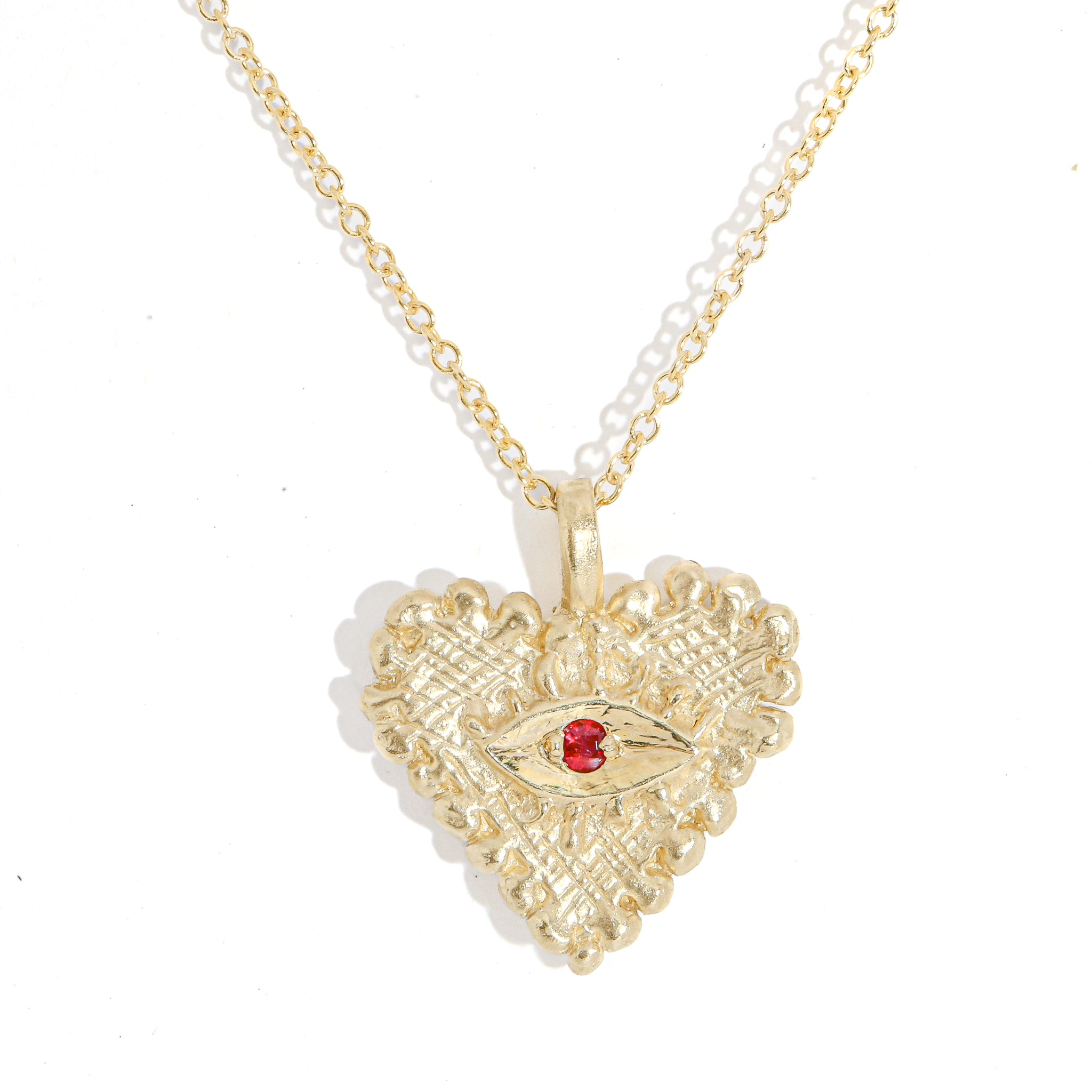 All Seeing Heart Pendant Ruby