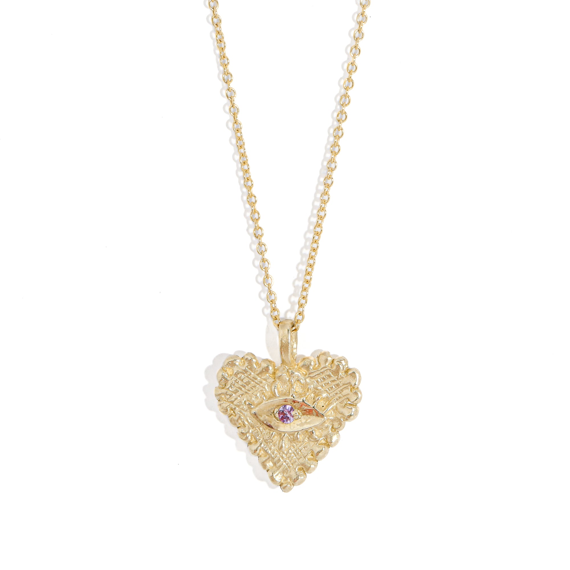 All Seeing Heart Pendant Lilac