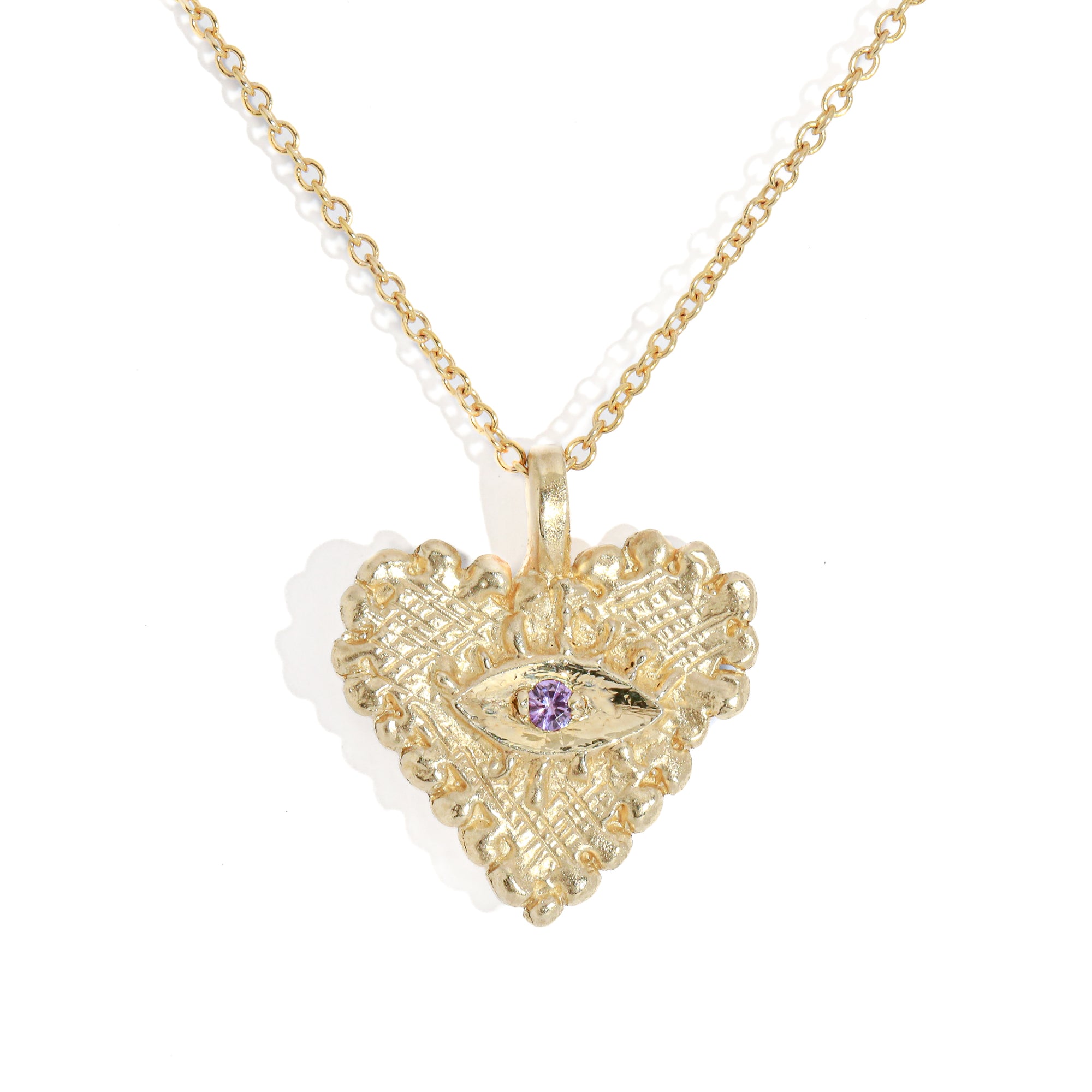 All Seeing Heart Pendant Lilac