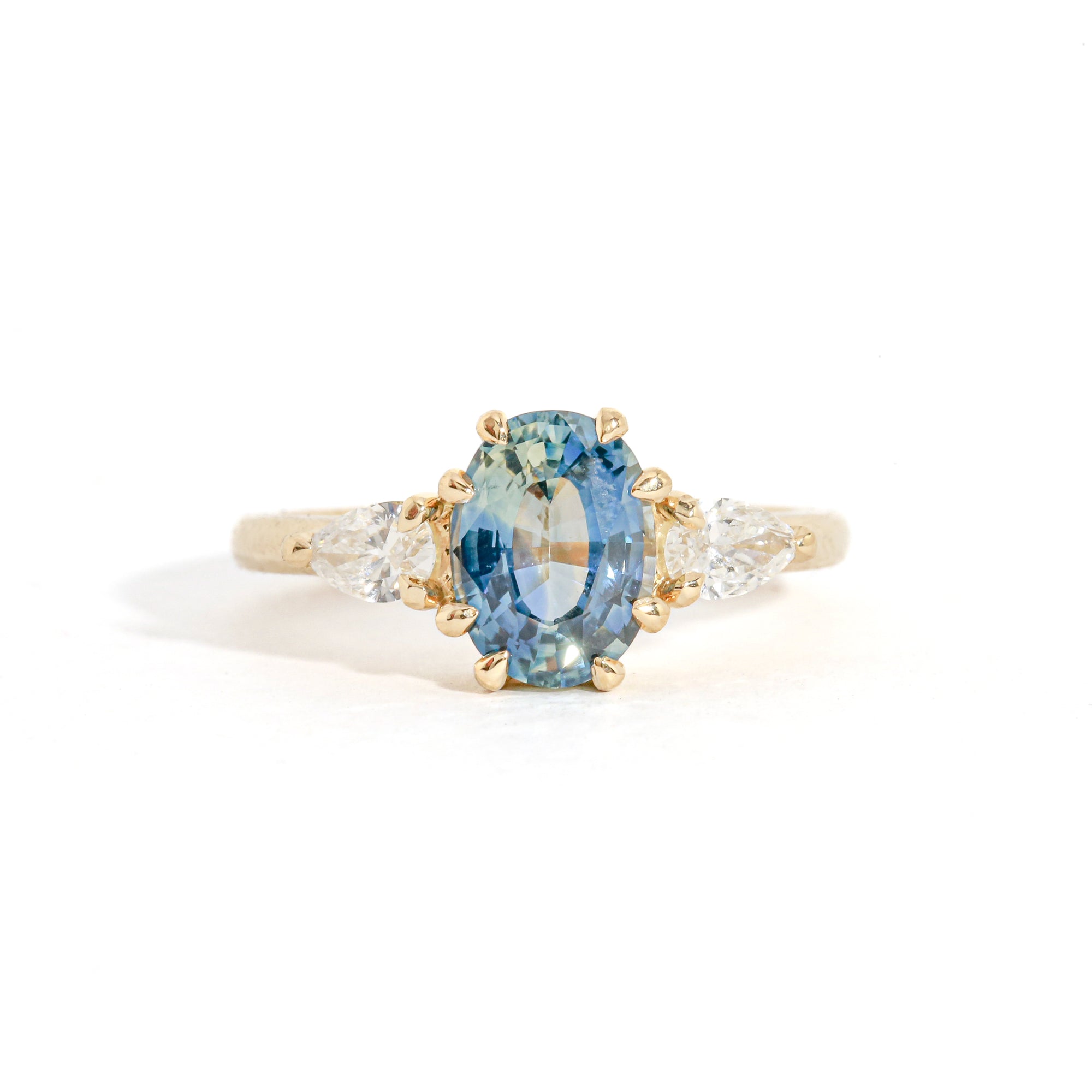 Waterfall Sapphire and Diamond Ring