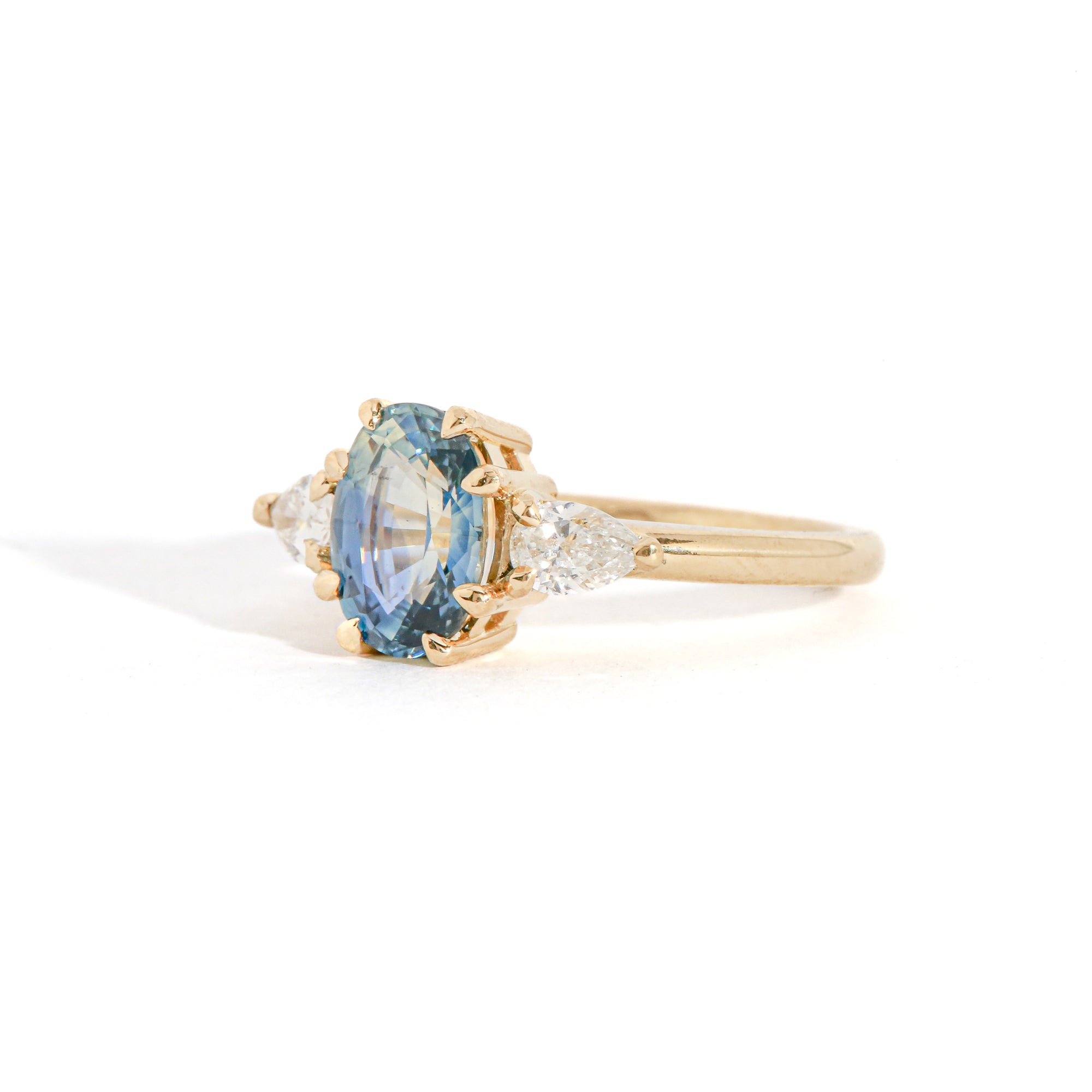 Waterfall Sapphire and Diamond Ring