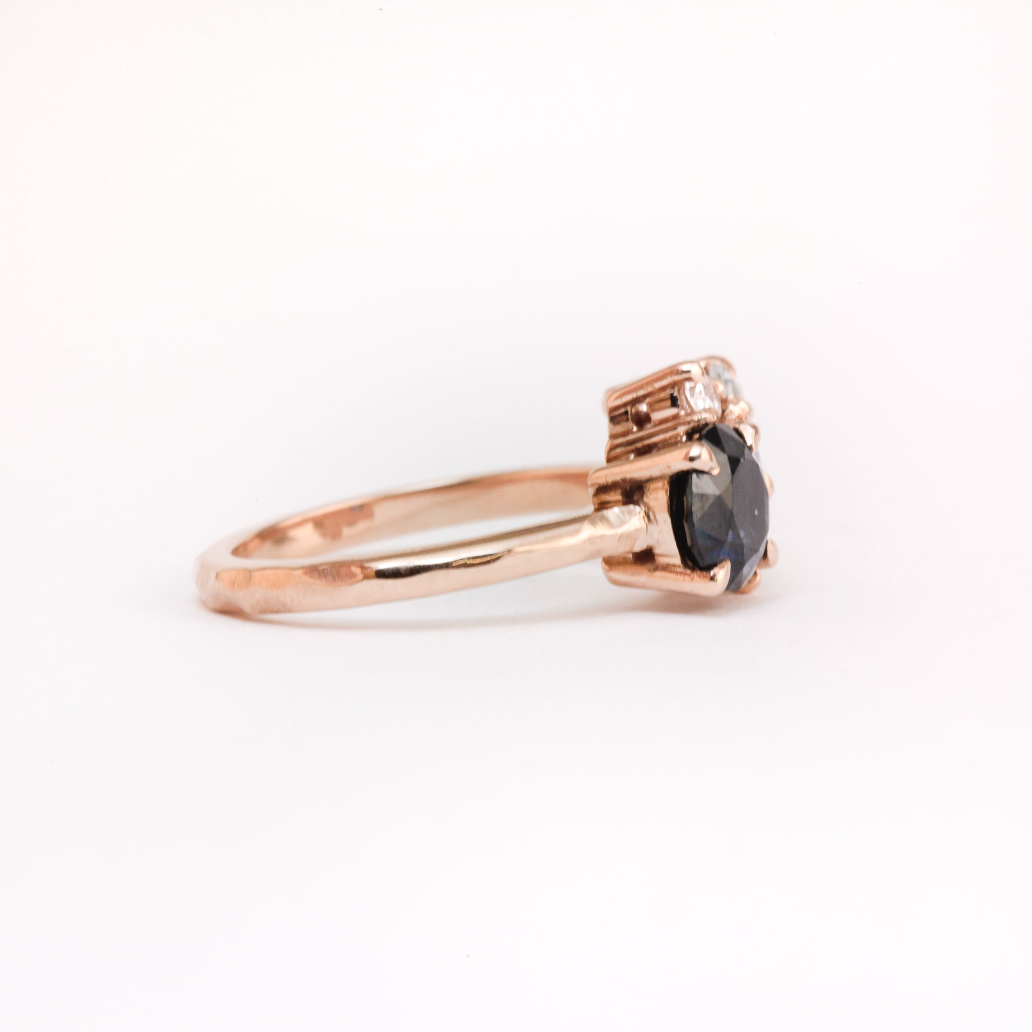 Rose gold deals black engagement rings