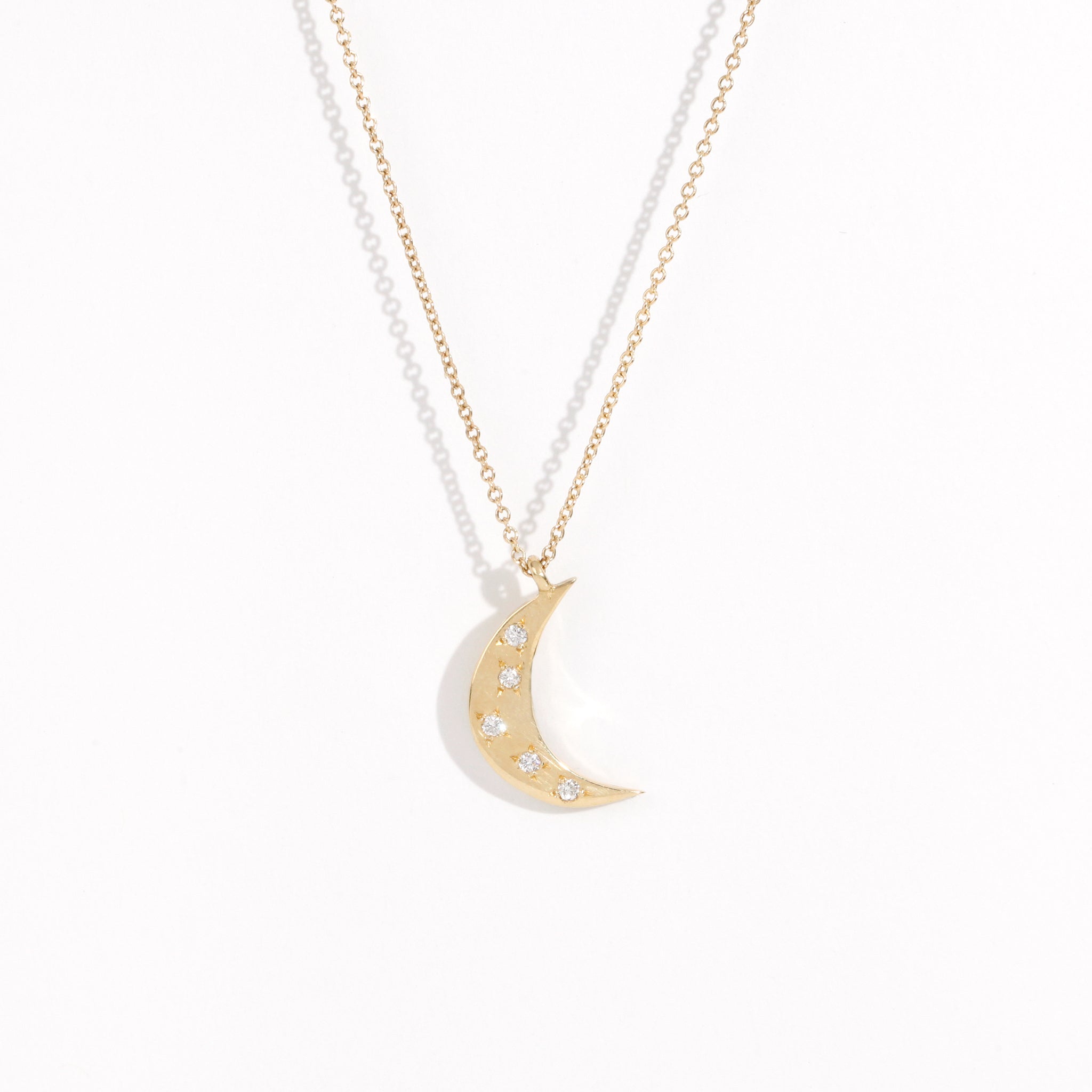 Moon pendant store white gold