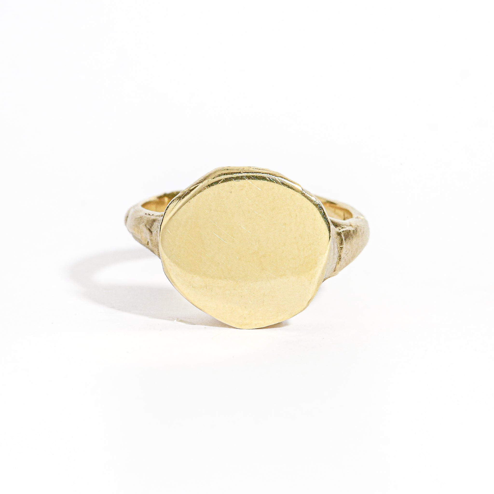 Black and store gold signet ring